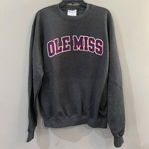 Ole Miss Champion Crewneck in Dark Gray Size Medium